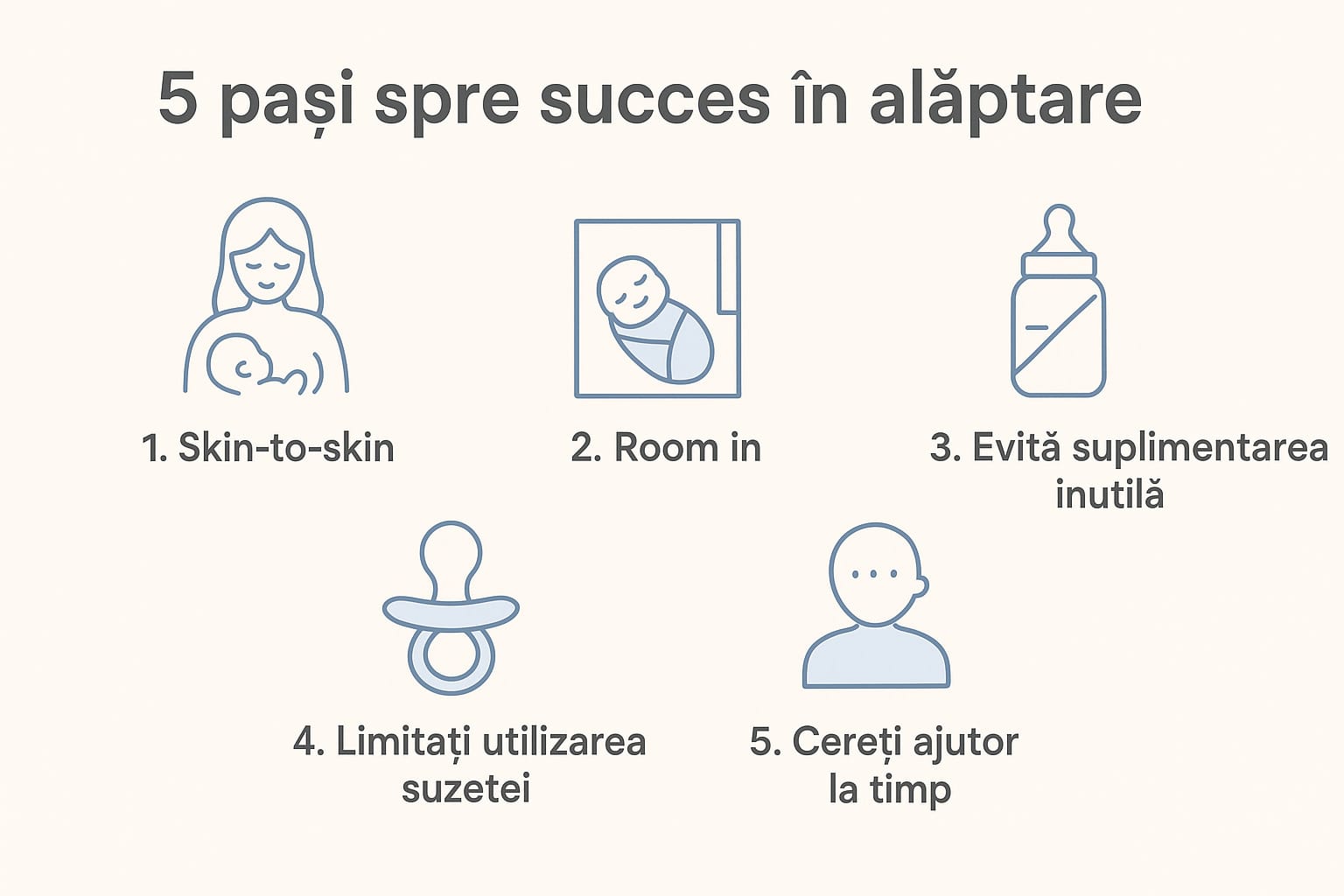5 pași spre succes în alăptare